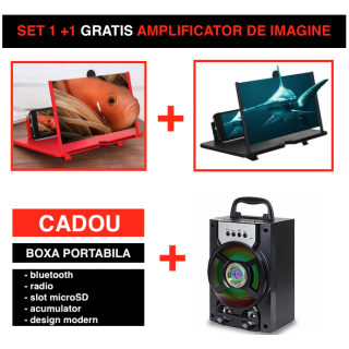 Pachet Cinema: 1+ 1 GRATIS Amplificator de imagine + Boxa portabila cu bluetooth