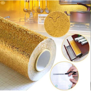 Set 2 x Folie de aluminiu autoadeziva bucatarie 60 x 300 cm (GOLD) Set 2 x Folie de aluminiu autoadeziva bucatarie 60 x 300 cm (GOLD)