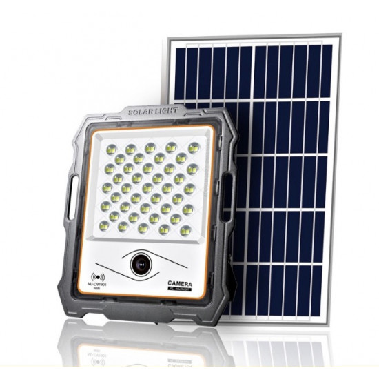 Proiector LED cu Panou Solar , 100W, cu ca Camera WiFi HD incorporata