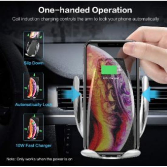 INCARCATOR WIRELESS FAST CHARGE SI SUPORT AUTO CU SENZOR PRINDERE