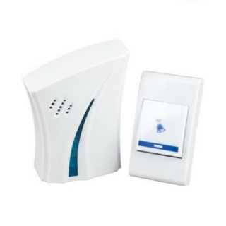 Sonerie alba moderna fara fir cu receptor wireless si raza de actiune 100 metri