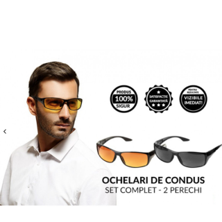 Pachet 1+1 Gratis: Set 2 ochelari pentru condus Pachet 1+1 Gratis: Set 2 ochelari pentru condus