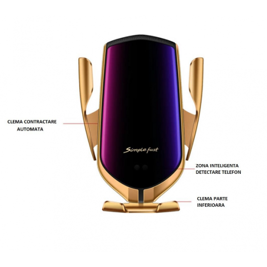 Suport cu incarcator Wireless Auto universal PREMIUM 