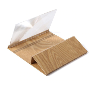 Suport cu lupa pentru marirea ecranului telefonului, tabletei, model lemn