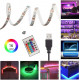 Banda Smart LED RGB 2 metri, lumina ambientala, TV, USB, Wi-Fi