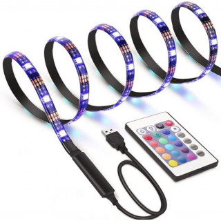 Banda Smart LED RGB 2 metri, lumina ambientala, TV, USB, Wi-Fi