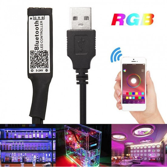 Banda Smart LED RGB 2 metri, lumina ambientala, TV, USB, Wi-Fi