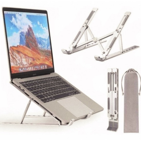 Stander multifunctional pentru laptop Silver Hold, aluminiu, Argintiu