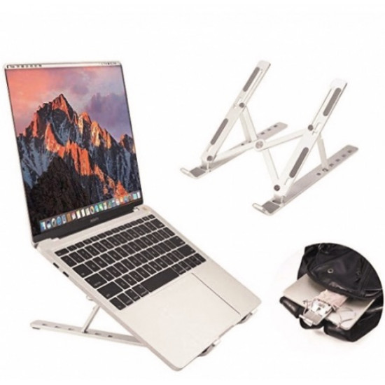 Stander multifunctional pentru laptop Silver Hold, aluminiu, Argintiu