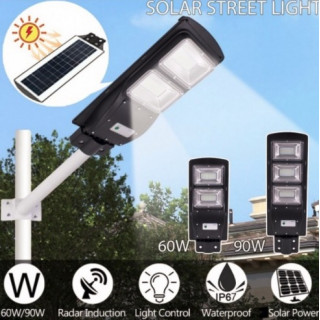 Lampa strada Jortan 30W cu panou solar, senzor de miscare si telecomanda