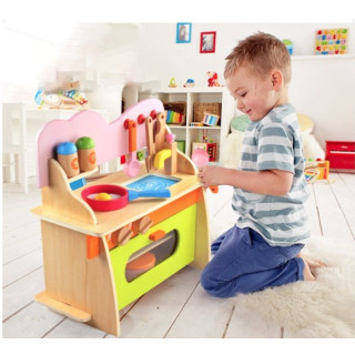 Bucatarie din lemn pentru copii, cu accesorii Bucatarie din lemn pentru copii, cu accesorii