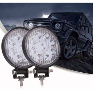 Set 2 x Proiectoare auto, Rotunde, 27W, 9 leduri Set 2 x Proiectoare auto, Rotunde, 27W, 9 leduri