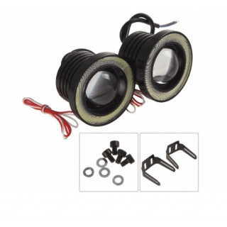 Set 2 proiectoare auto cu LED Angel Eyes, 64mm