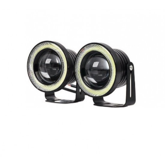 Set 2 proiectoare auto cu LED Angel Eyes, 76mm