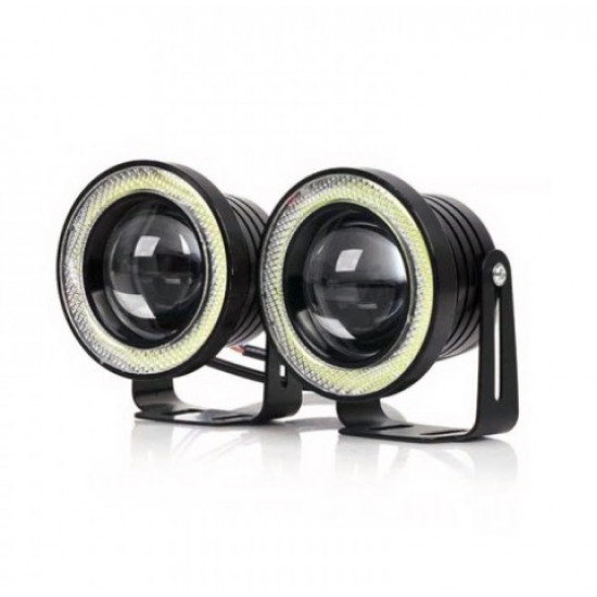 Set 2 proiectoare auto cu LED Angel Eyes, 76mm