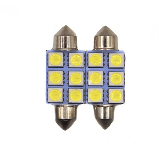 Set 3 x Becuri auto LED SMD, 3W, 6500k