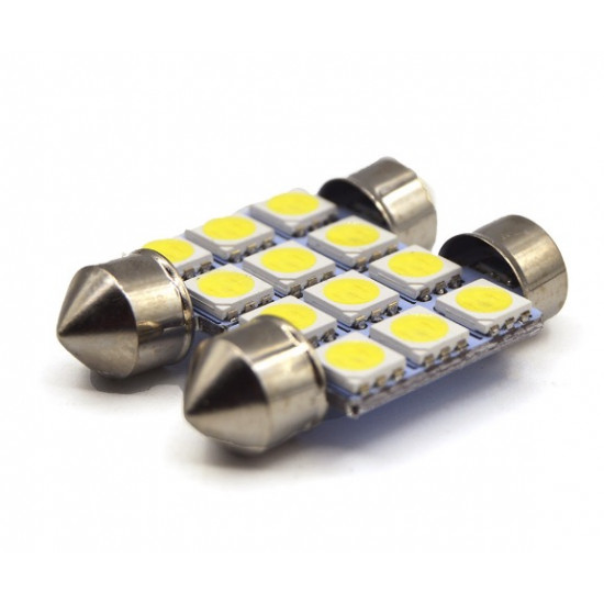 Set 3 x Becuri auto LED SMD, 3W, 6500k