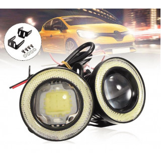 Set 2 proiectoare auto cu LED Angel Eyes, 89mm