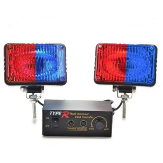 Lumini de avertizare stroboscop rosu si albastru Lumini de avertizare stroboscop rosu si albastru