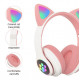 Casti audio Wireless, urechi de pisica, iluminare LED, Stereo