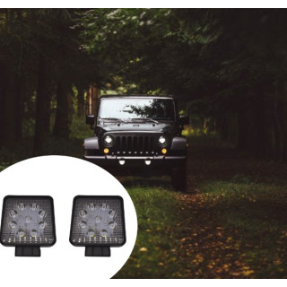 Set 2 x Proiectoare auto Patrate 27W 9 leduri, 3,5 cm Set 2 x Proiectoare auto Patrate 27W 9 leduri, 3,5 cm