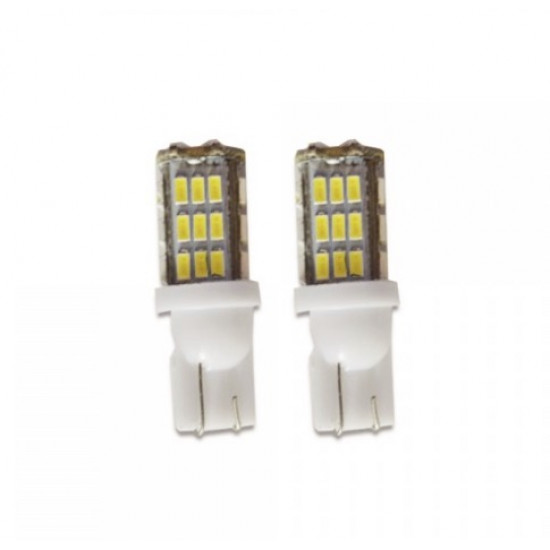 Set 2 x Bec LED pozitie T10 W5W,cu 42 leduri, Alb Rece