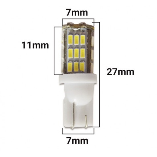 Set 2 x Bec LED pozitie T10 W5W,cu 42 leduri, Alb Rece