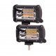 Set 2 x Proiectoare auto LED Bar 72W, stroboscop, alb/galben