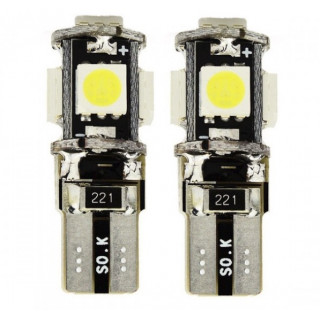 Set 2 x Becuri auto LED, Canbus, 5 SMD, 12V