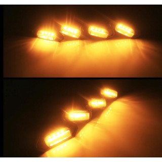 Set 4 x Lumini de zi, decoratie grila radiator, 12/24V, LED SMD Set 4 x Lumini de zi, decoratie grila radiator, 12/24V, LED SMD