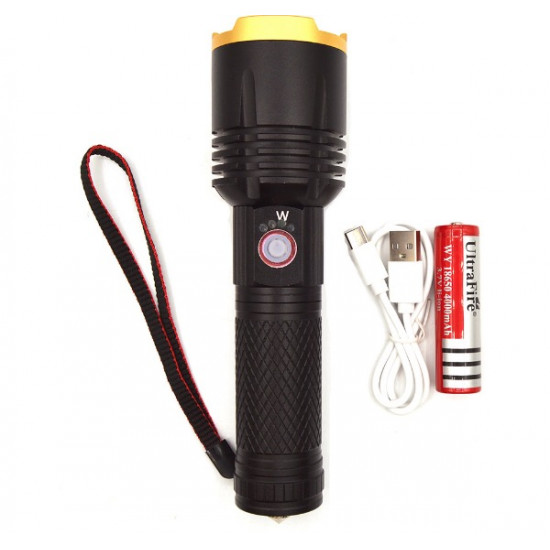 Lanterna LED cu zoom telescopic, incarcare USB, 10W