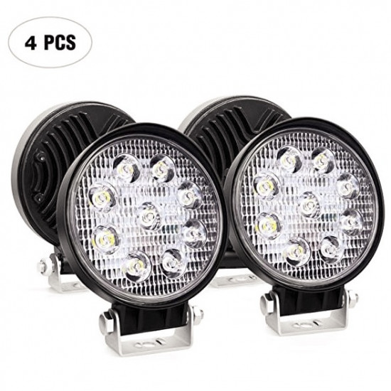 Set 4 x Proiector LED BAR, OFF ROAD, rotund, 9 LED, 48 W, 11 cm