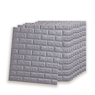 Set 5 x Tapet adeziv caramida gri, 77 x 70 cm, spuma moale 3D Set 5 x Tapet adeziv caramida gri, 77 x 70 cm, spuma moale 3D