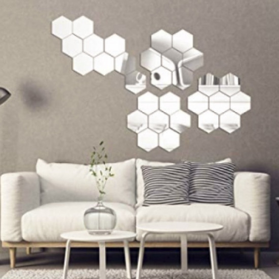 Oglinzi Decorative Stickere Hexagonale - 24 Bucati