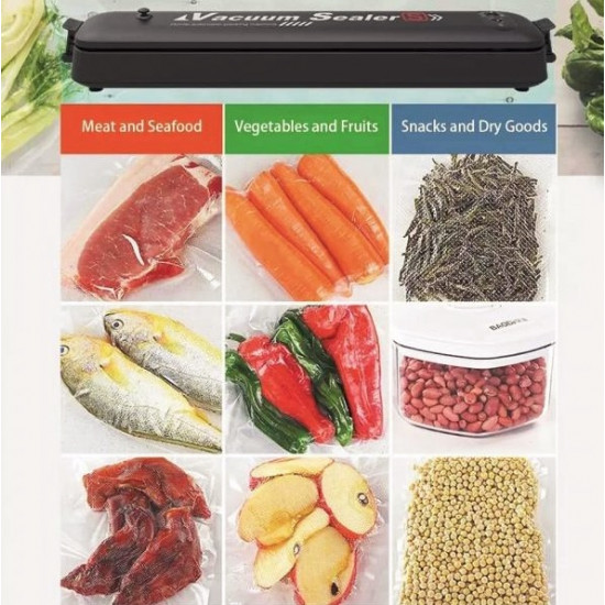 Aparat de vidat pungi - Vacuum Sealer negru + 5 pungi CADOU