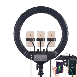 Selfie ring RGB, inaltime 1.80 metri, diametru 45 cm, 18 inch, telecomanda