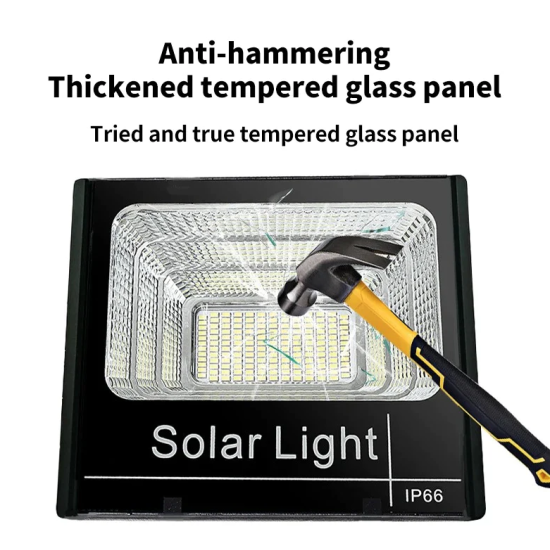 200 W Proiector Solar LED cu Panou Solar, Incarcare Solara, Telecomanda, Suport