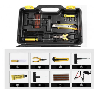 Kit pentru pana, compresor 12 V, 2 cilindrii si 7 accesorii