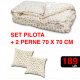 Set complet pilota + 2 perne 70x70 cm - cu puf de gasca