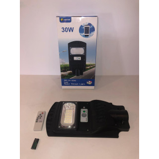 Lampa strada Jortan 30W cu panou solar, senzor de miscare si telecomanda Lampa strada Jortan 30W cu panou solar, senzor de miscare si telecomanda