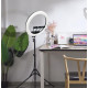 Lampă circulară Ring Light, 3 trepte lumină, telecomandă pe fir, model profesional, trepied inclus, 200 cm