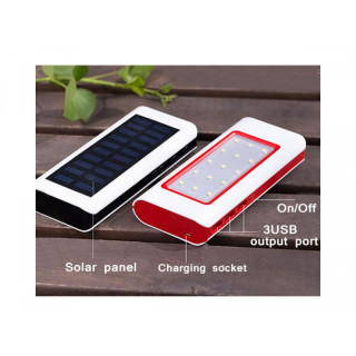 Baterie externa solara 10000 mAh, 3 USB + Lanterna 15 LED Baterie externa solara 10000 mAh, 3 USB + Lanterna 15 LED