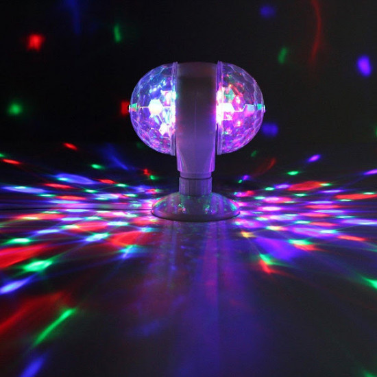 Bec rotativ dublu multicolor - Lampa efect disco