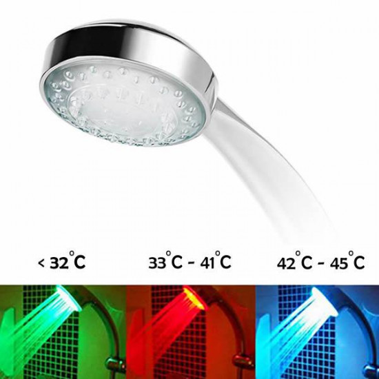 Cap de dus 3 culori cu led si senzor de temperatura