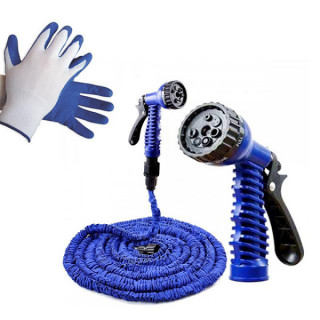 Furtun Magic Hose extensibil 60 metri + Pistol de udat + Manusi de gradina