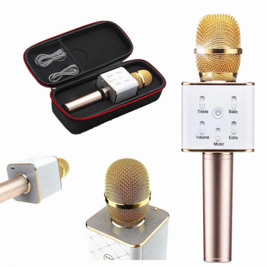 Microfon Karaoke fara fir Q7 Bluetooth portabil cu boxa