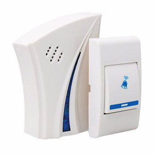 Sonerie alba moderna fara fir cu receptor wireless si raza de actiune 100 metri