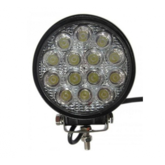 Proiector LED Auto Offroad 42W 12V - 24V, 1080 Lumeni, Rotund, Flood