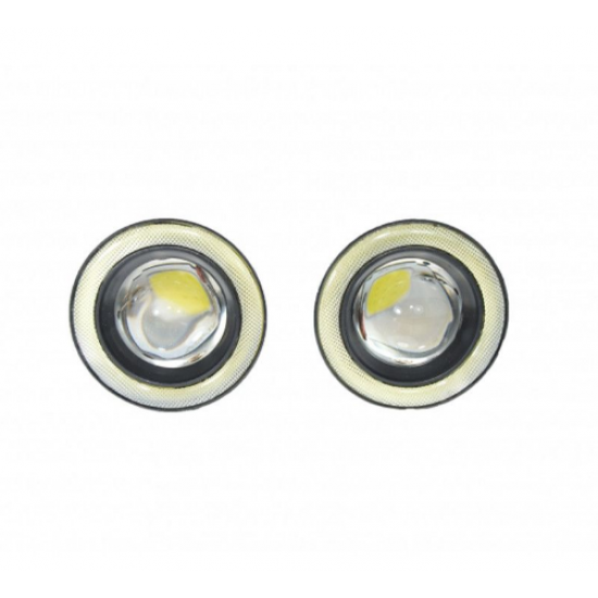 Set 2 Proiectoare cu Lupa LED Angel Eyes 76mm