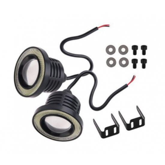 Set 2 Proiectoare cu Lupa LED Angel Eyes 76mm